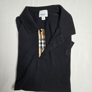 Burberry Men's Black Polo Short Sleeve Shirt (XL)